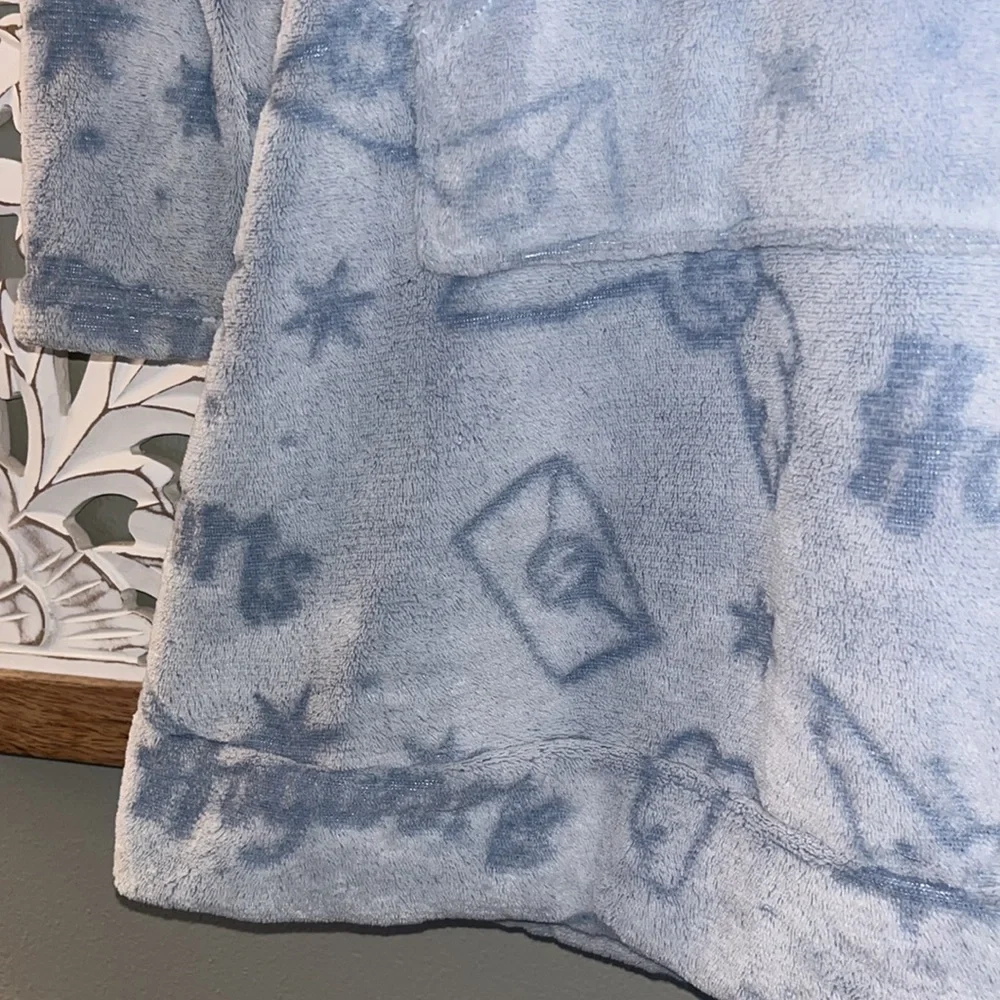 Harry Potter Wizarding World Women's Fleece Lounge Hoodie Gray and Blue sz M EUC